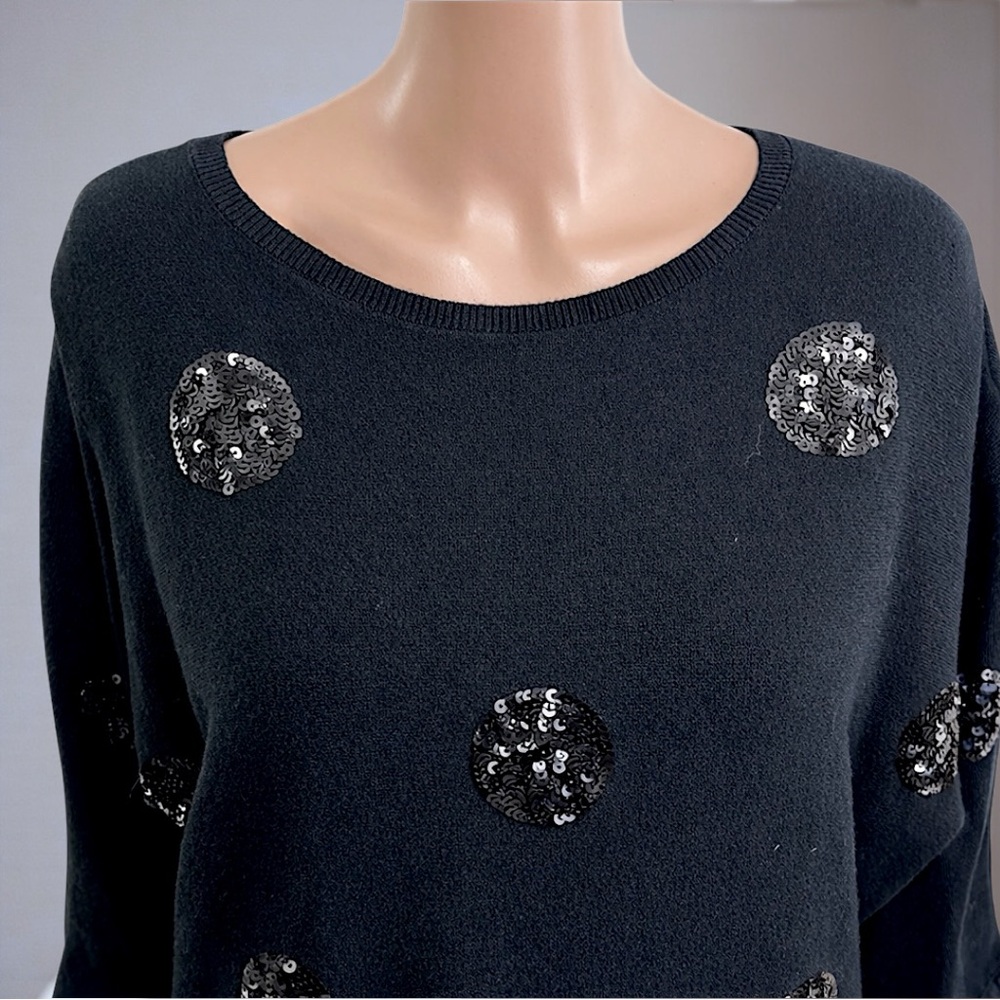New York & Company Black Sequin Blouse - Picture 5 of 11